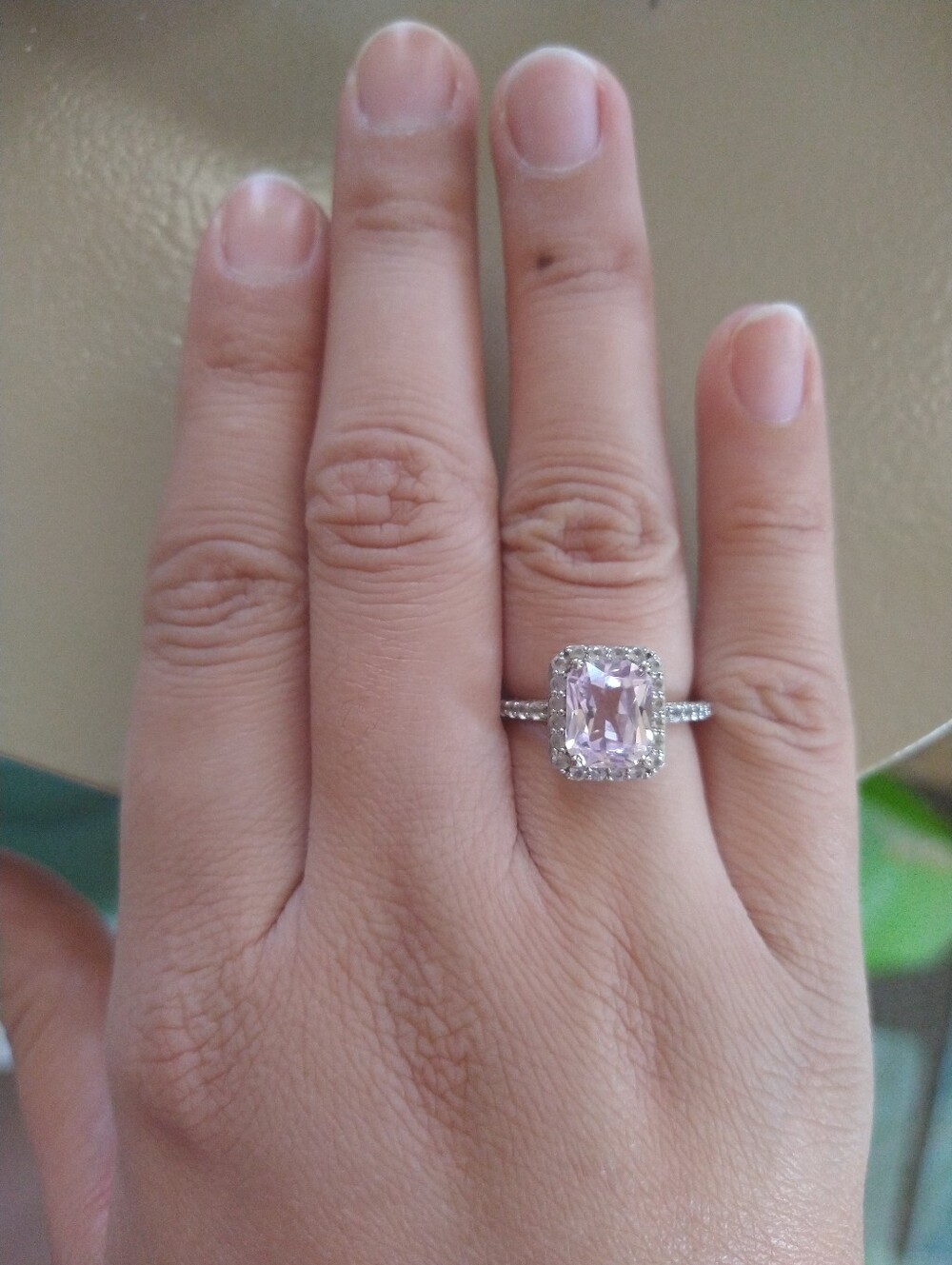 Affinity Gems Afghanistan Kunzite And White Tops Sterling Silver Ring Size 6